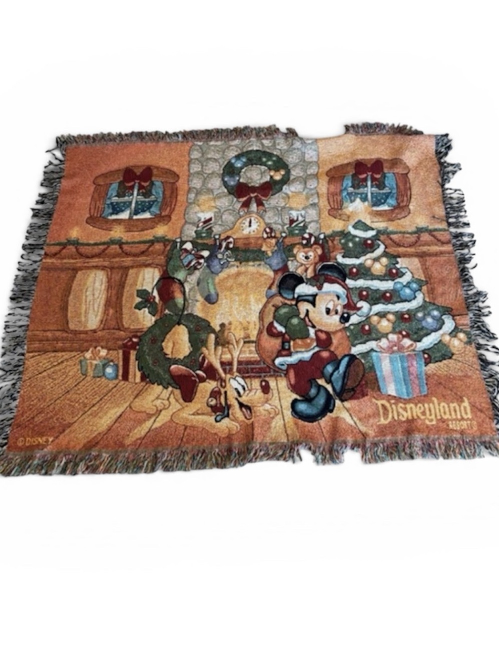 NEW Limited Release Disneyland Tapestry Woven Throw - Christmas